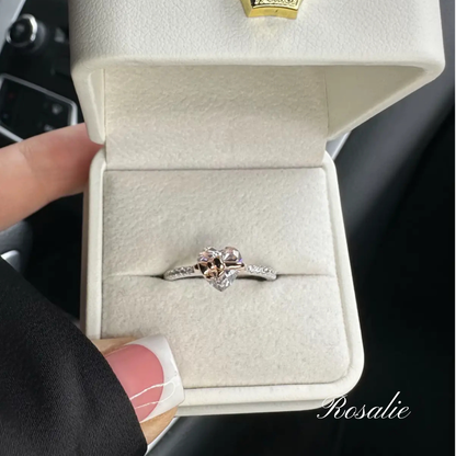 Silver Bow Heart Ring