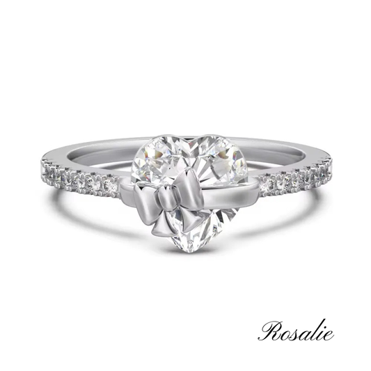 Silver Bow Heart Ring